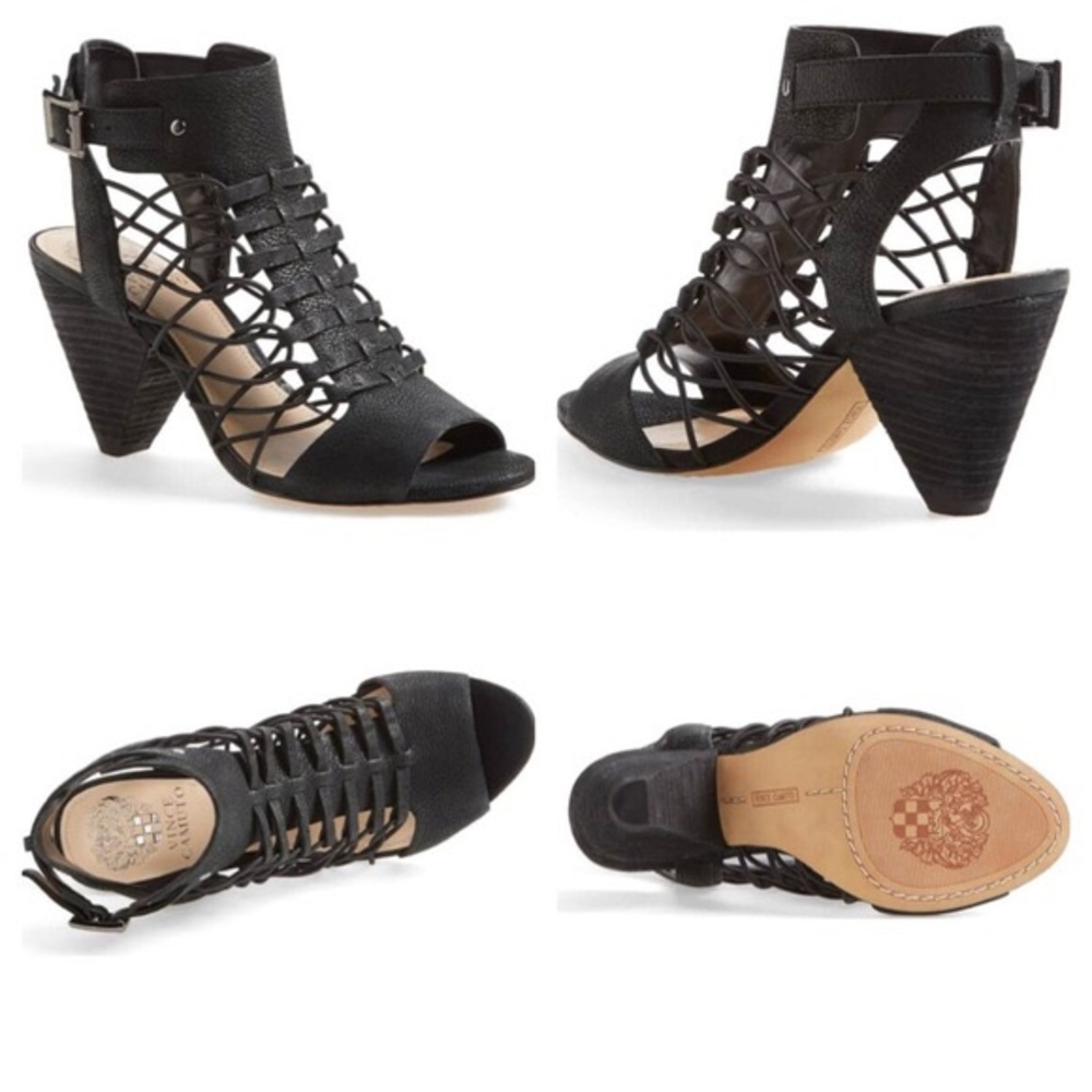 Vince Camuto Evel Black Caged Sandals Sz 11